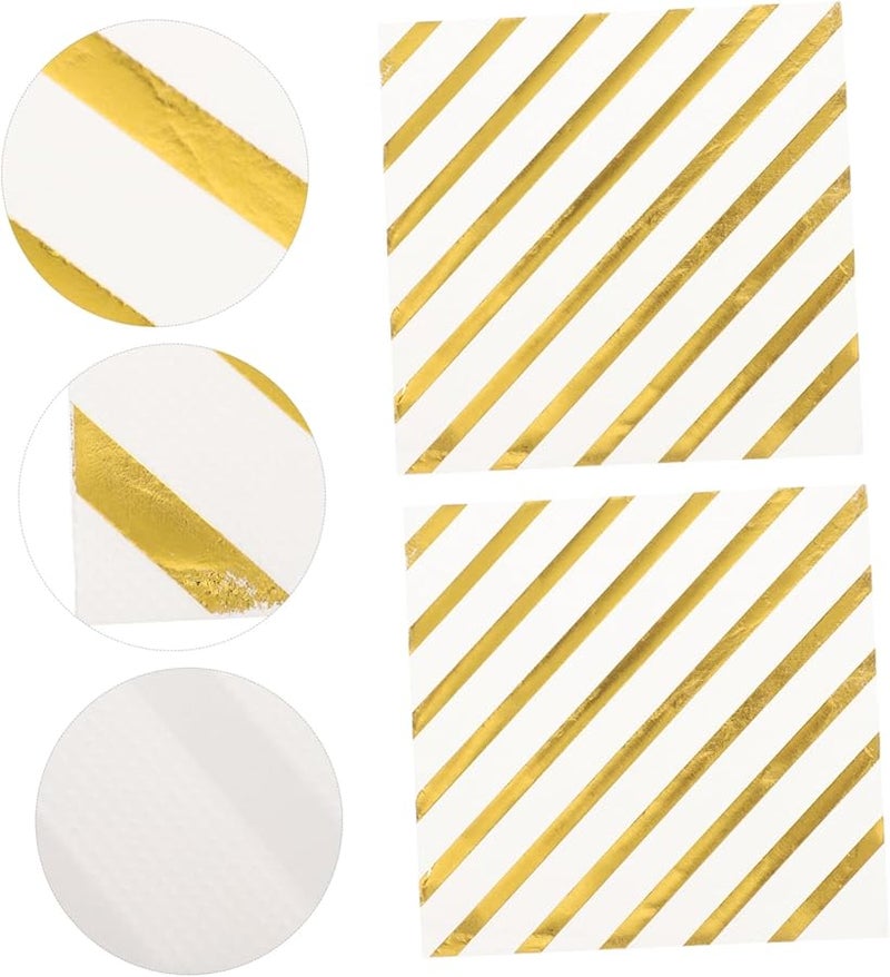 مناديل ورقية ذهبية 40 ورقة زينة حفلات استقبال الزفاف - Image 4